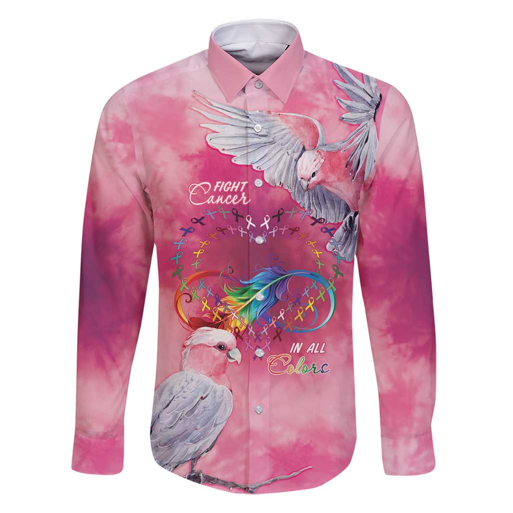 Australia Fight Cancer In All Colors Family Matching Off Shoulder Maxi Dress and Hawaiian Shirt Galah Pink Tie Dye - Vibe Hoodie