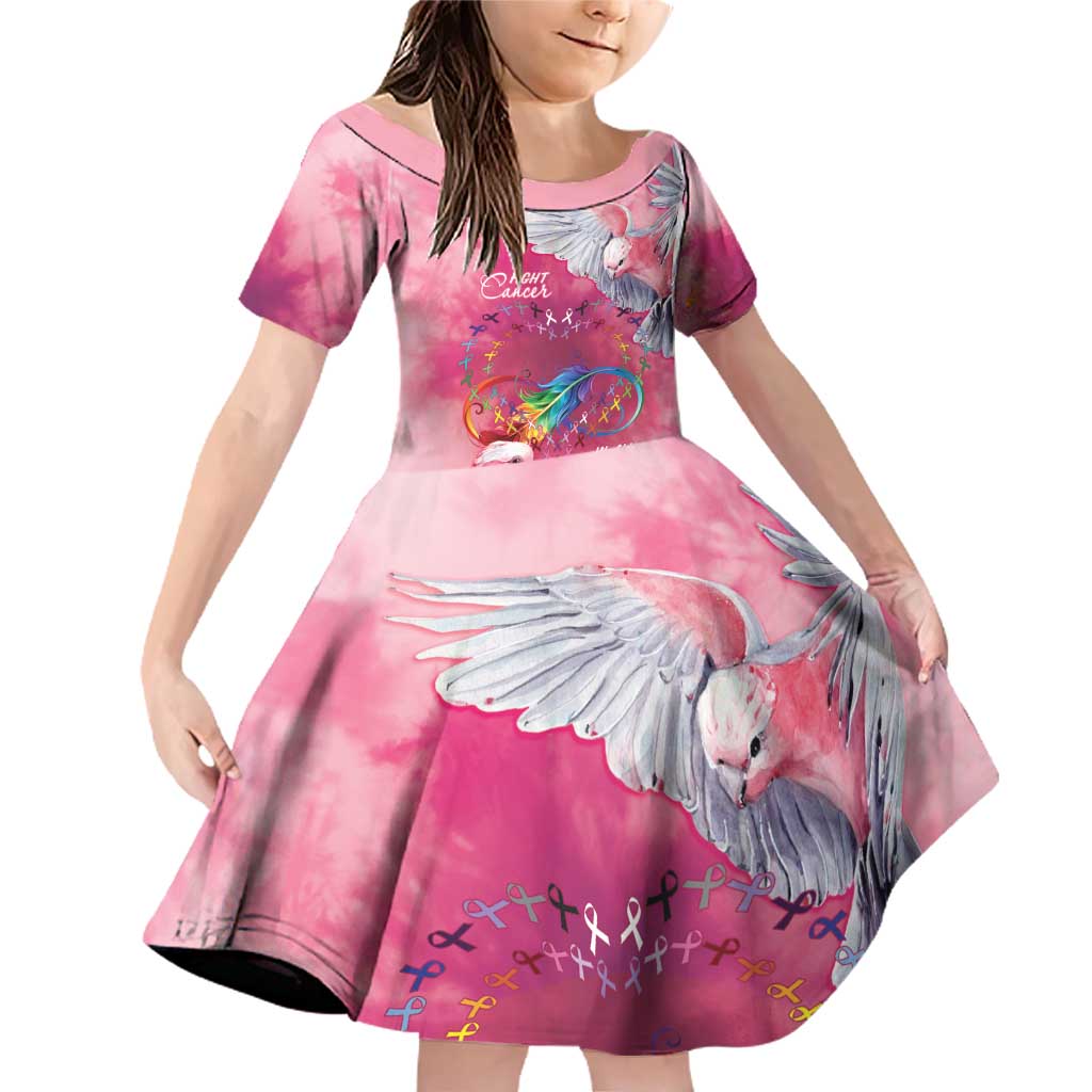 Australia Fight Cancer In All Colors Family Matching Off Shoulder Short Dress and Hawaiian Shirt Galah Pink Tie Dye - Vibe Hoodie