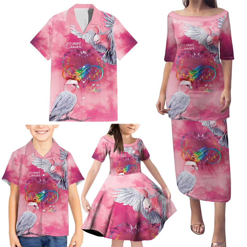 Australia Fight Cancer In All Colors Family Matching Puletasi and Hawaiian Shirt Galah Pink Tie Dye - Vibe Hoodie