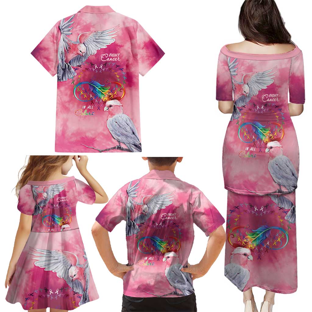 Australia Fight Cancer In All Colors Family Matching Puletasi and Hawaiian Shirt Galah Pink Tie Dye - Vibe Hoodie