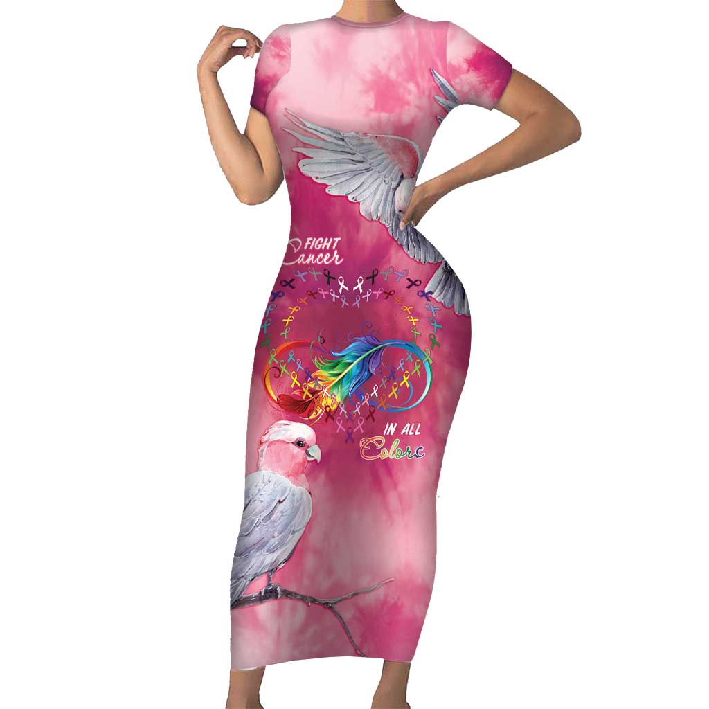 Australia Fight Cancer In All Colors Family Matching Short Sleeve Bodycon Dress and Hawaiian Shirt Galah Pink Tie Dye - Vibe Hoodie