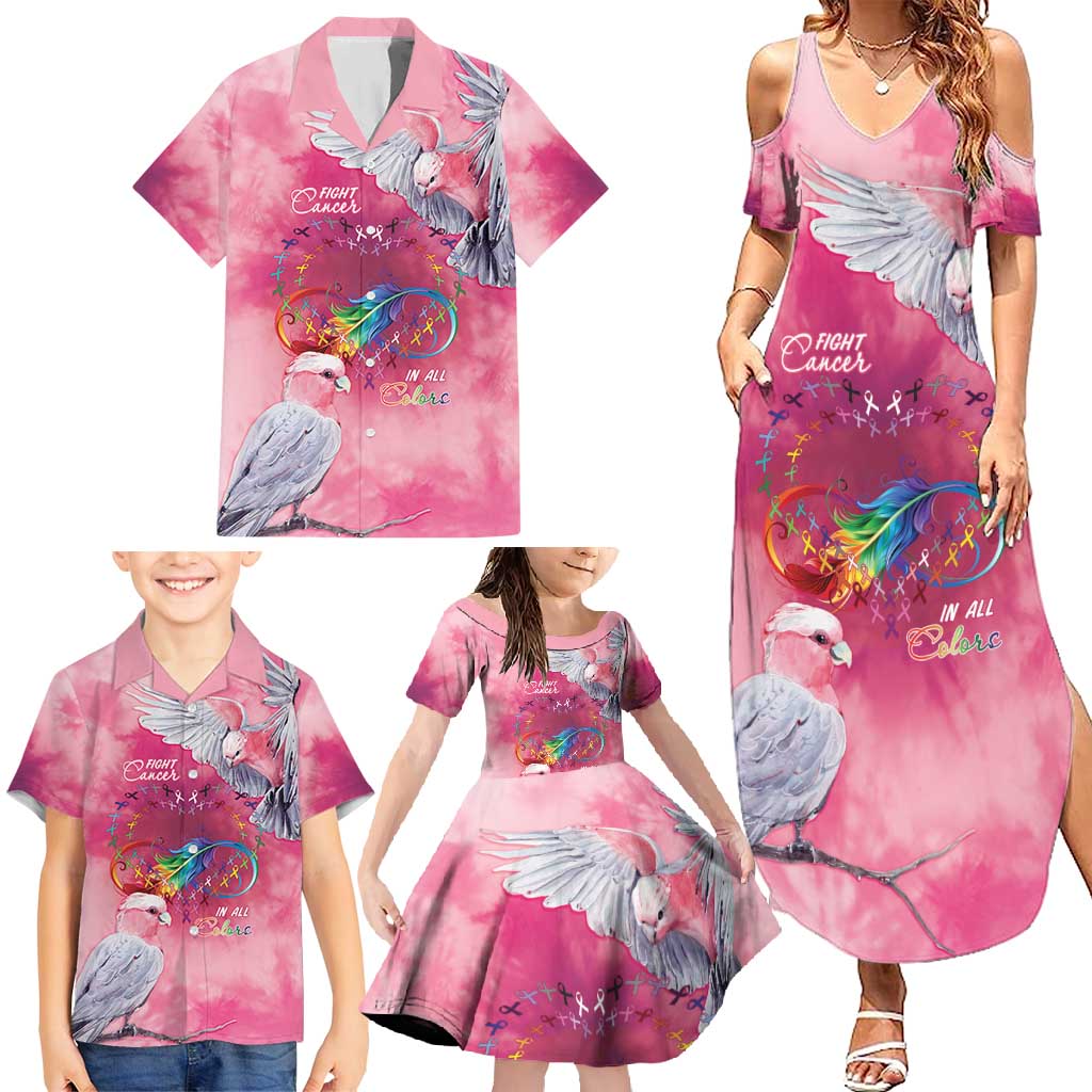 Australia Fight Cancer In All Colors Family Matching Summer Maxi Dress and Hawaiian Shirt Galah Pink Tie Dye - Vibe Hoodie