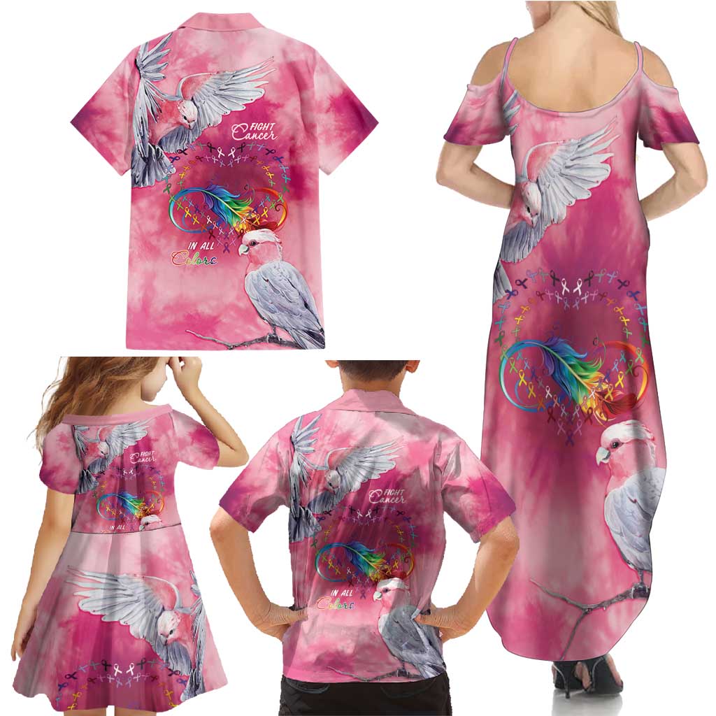 Australia Fight Cancer In All Colors Family Matching Summer Maxi Dress and Hawaiian Shirt Galah Pink Tie Dye - Vibe Hoodie