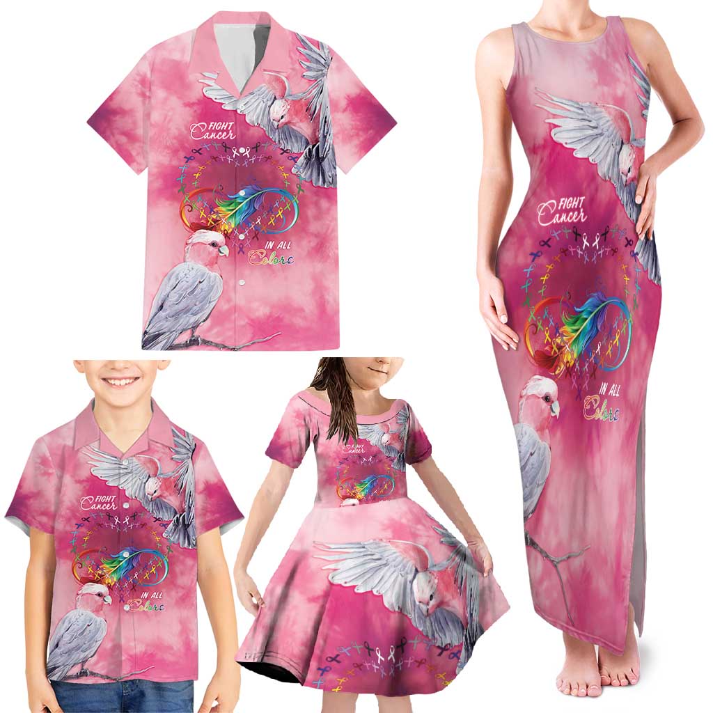 Australia Fight Cancer In All Colors Family Matching Tank Maxi Dress and Hawaiian Shirt Galah Pink Tie Dye - Vibe Hoodie