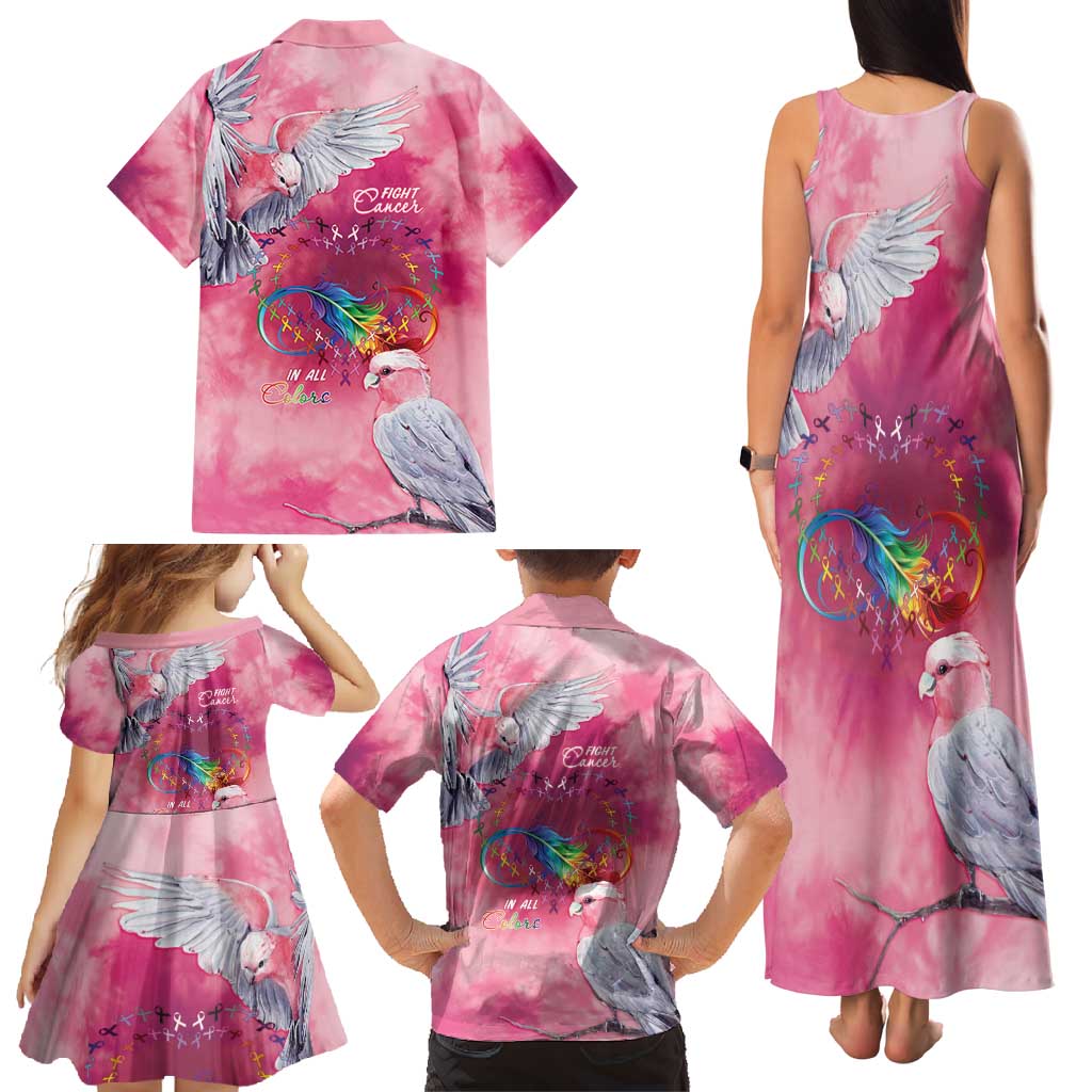 Australia Fight Cancer In All Colors Family Matching Tank Maxi Dress and Hawaiian Shirt Galah Pink Tie Dye - Vibe Hoodie