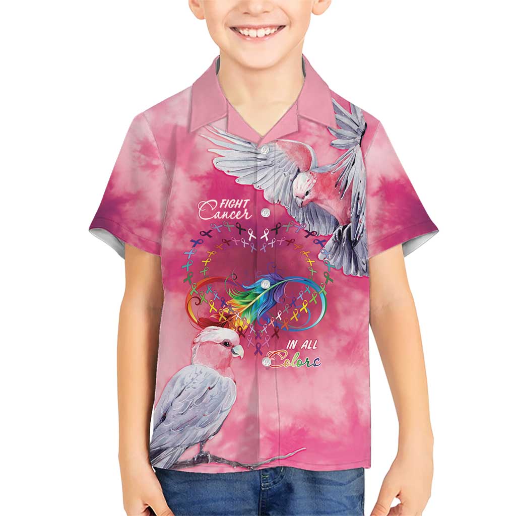 Australia Fight Cancer In All Colors Kid Hawaiian Shirt Galah Pink Tie Dye - Vibe Hoodie