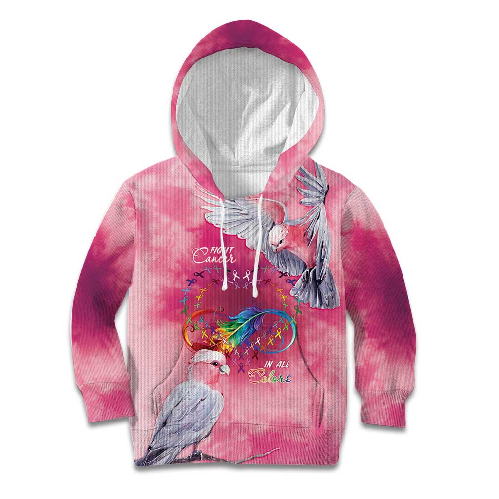 Australia Fight Cancer In All Colors Kid Hoodie Galah Pink Tie Dye - Vibe Hoodie