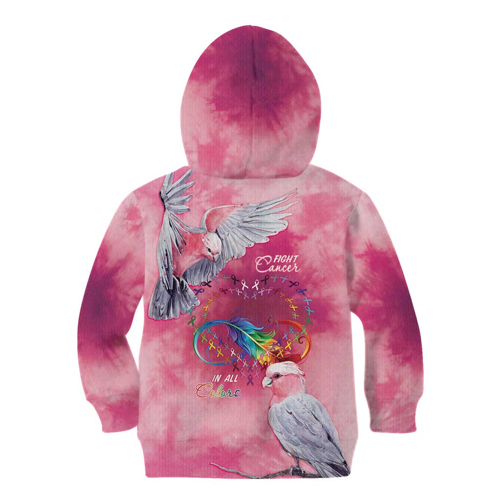 Australia Fight Cancer In All Colors Kid Hoodie Galah Pink Tie Dye - Vibe Hoodie