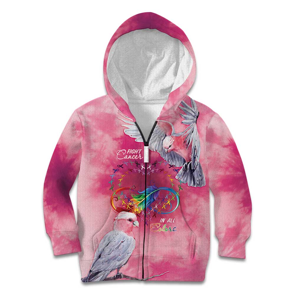 Australia Fight Cancer In All Colors Kid Hoodie Galah Pink Tie Dye - Vibe Hoodie