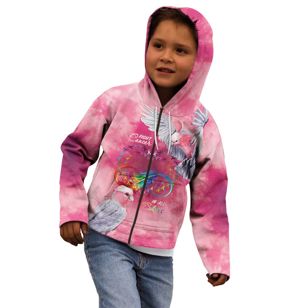 Australia Fight Cancer In All Colors Kid Hoodie Galah Pink Tie Dye - Vibe Hoodie