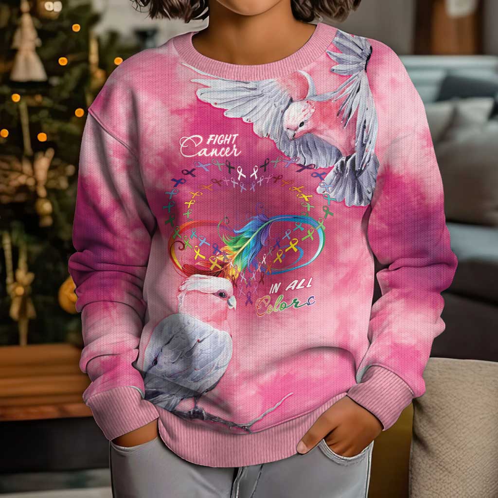 Australia Fight Cancer In All Colors Kid Ugly Christmas Sweater Galah Pink Tie Dye - Vibe Hoodie
