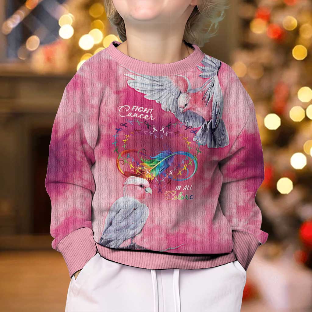 Australia Fight Cancer In All Colors Kid Ugly Christmas Sweater Galah Pink Tie Dye - Vibe Hoodie