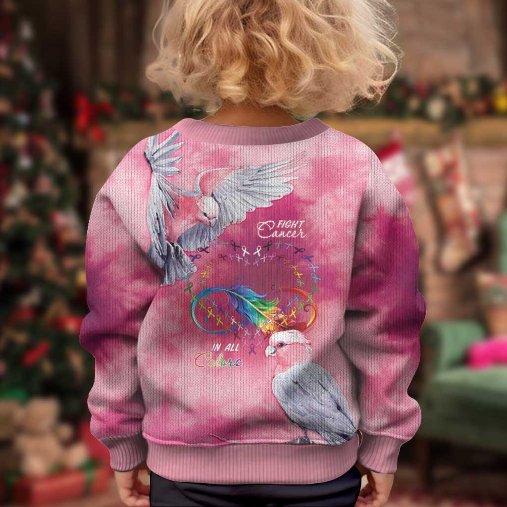 Australia Fight Cancer In All Colors Kid Ugly Christmas Sweater Galah Pink Tie Dye - Vibe Hoodie