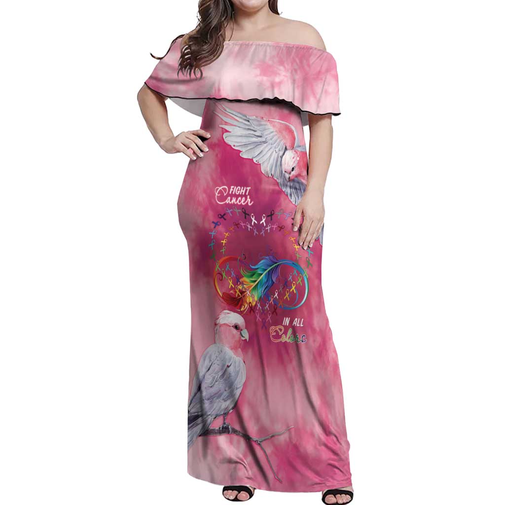 Australia Fight Cancer In All Colors Off Shoulder Maxi Dress Galah Pink Tie Dye - Vibe Hoodie
