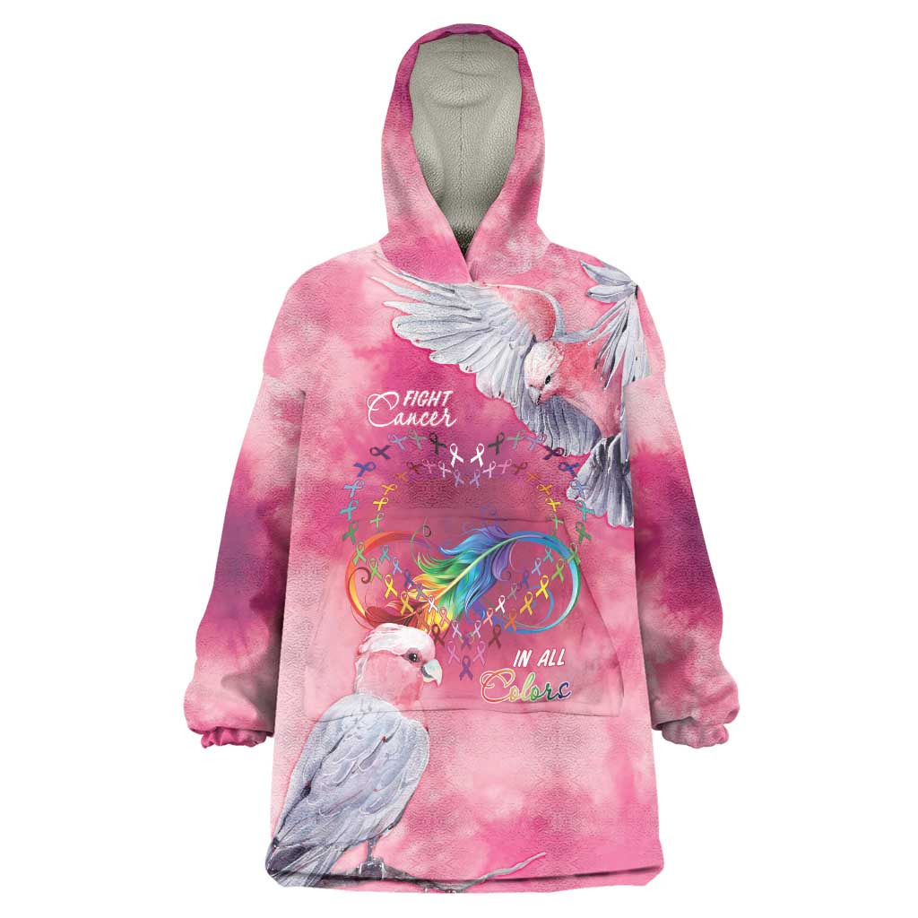 Australia Fight Cancer In All Colors Wearable Blanket Hoodie Galah Pink Tie Dye - Vibe Hoodie