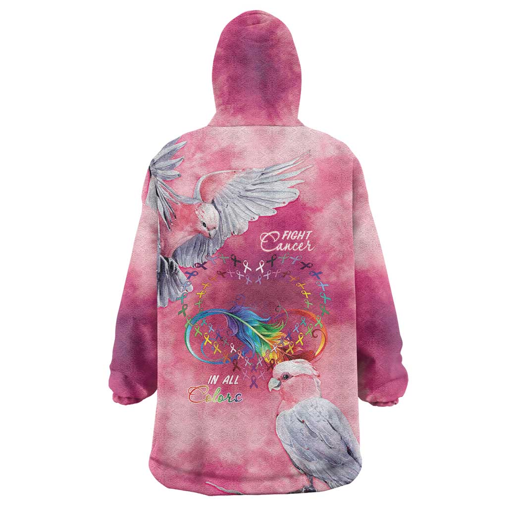 Australia Fight Cancer In All Colors Wearable Blanket Hoodie Galah Pink Tie Dye - Vibe Hoodie