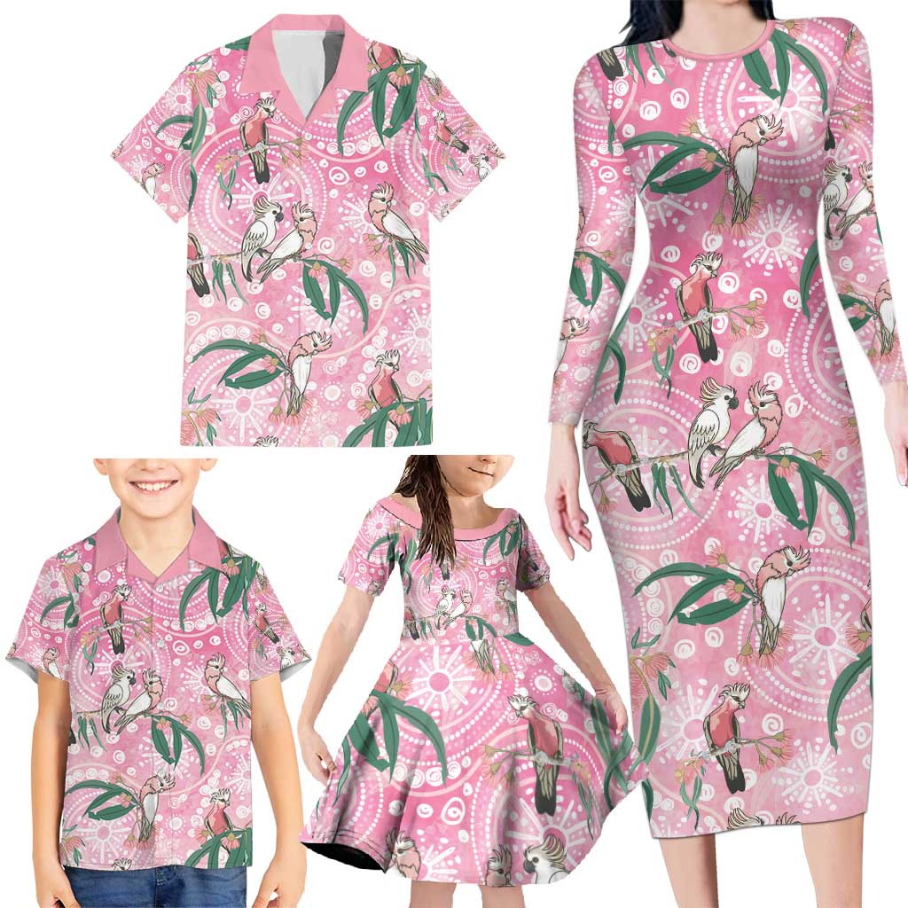 Australia Galah Aboriginal Family Matching Long Sleeve Bodycon Dress and Hawaiian Shirt Breast Cancer Awareness - Vibe Hoodie