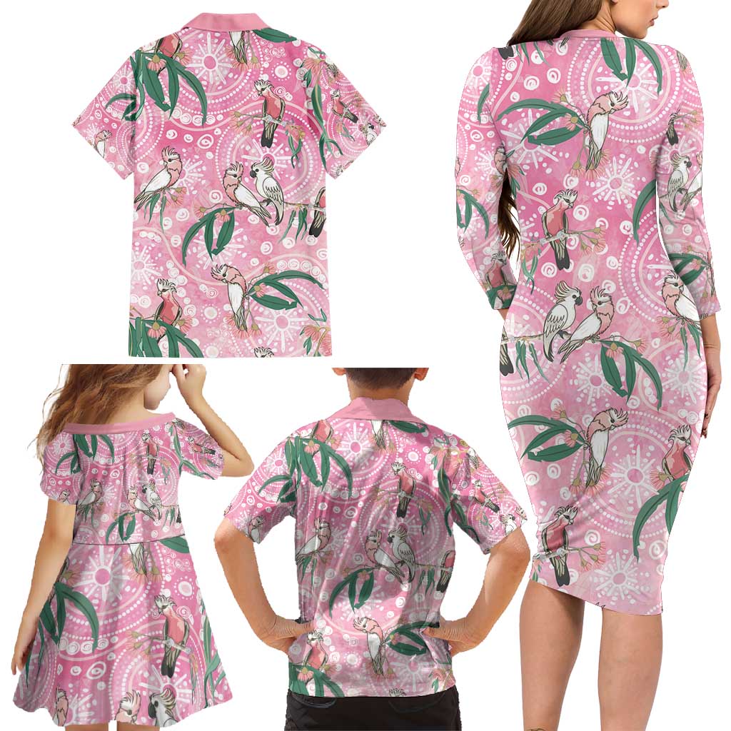 Australia Galah Aboriginal Family Matching Long Sleeve Bodycon Dress and Hawaiian Shirt Breast Cancer Awareness - Vibe Hoodie