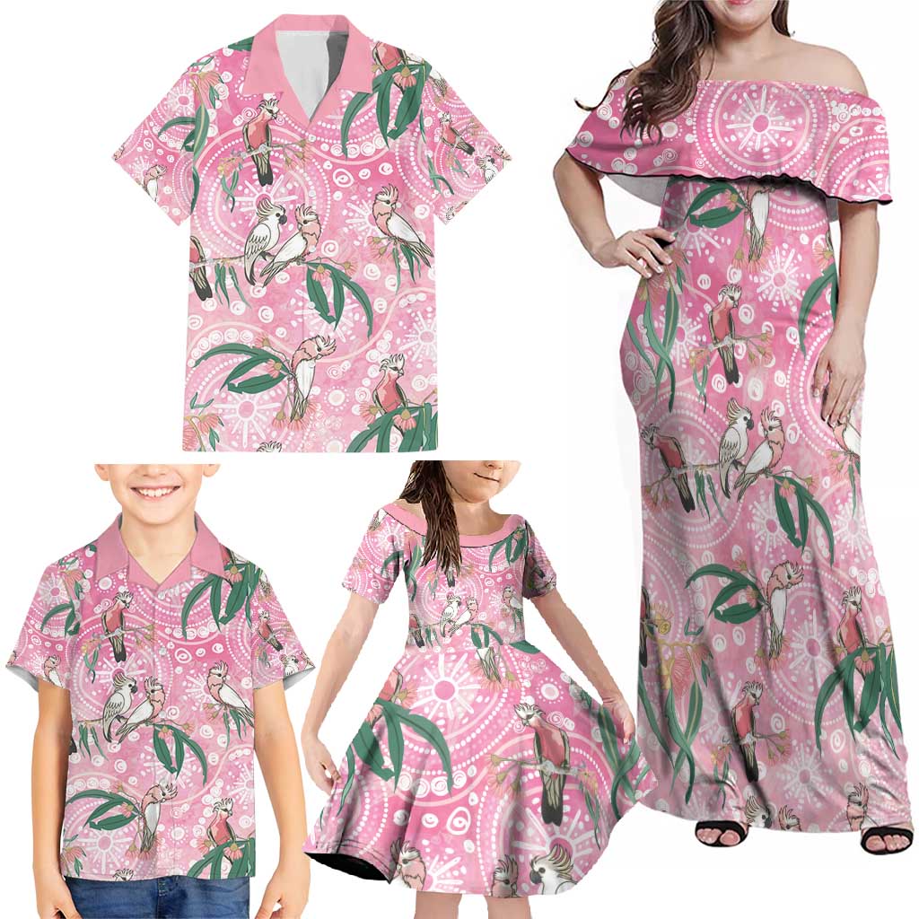 Australia Galah Aboriginal Family Matching Off Shoulder Maxi Dress and Hawaiian Shirt Breast Cancer Awareness - Vibe Hoodie