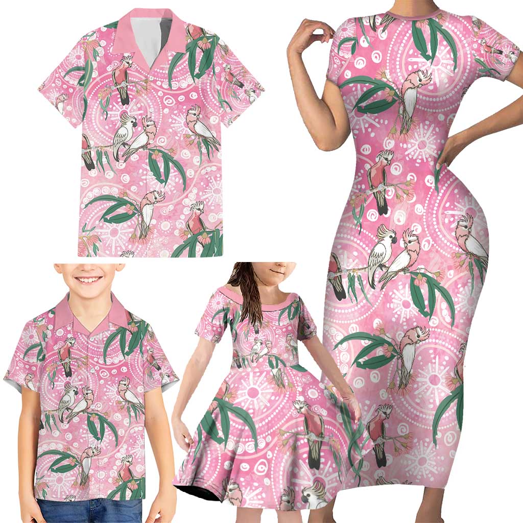 Australia Galah Aboriginal Family Matching Short Sleeve Bodycon Dress and Hawaiian Shirt Breast Cancer Awareness - Vibe Hoodie