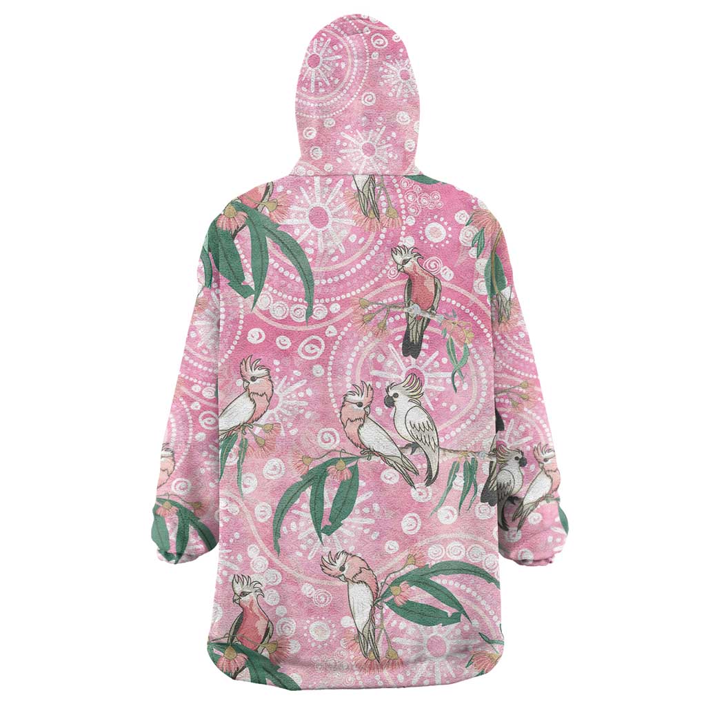 Australia Galah Aboriginal Wearable Blanket Hoodie Breast Cancer Awareness - Vibe Hoodie