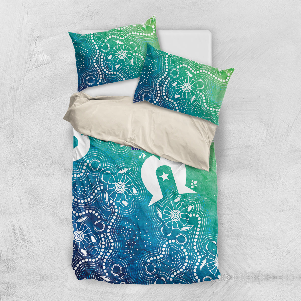 Australia Aboriginal Style Bedding Set World Ocean Day - Vibe Hoodie Shop