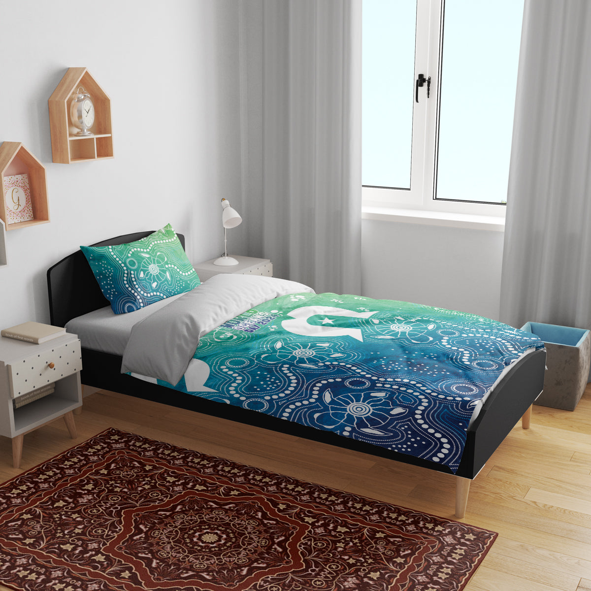 Australia Aboriginal Style Bedding Set World Ocean Day - Vibe Hoodie Shop