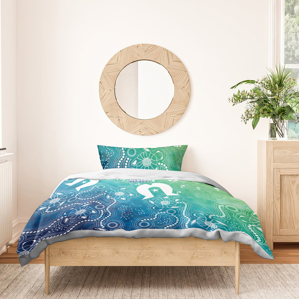 Australia Aboriginal Style Bedding Set World Ocean Day - Vibe Hoodie Shop