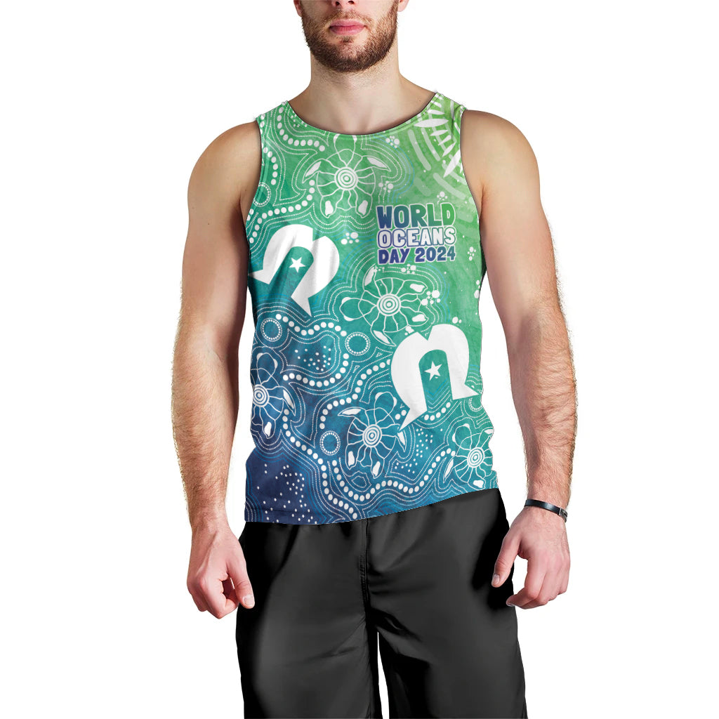 Australia Aboriginal Style Men Tank Top World Ocean Day - Vibe Hoodie Shop