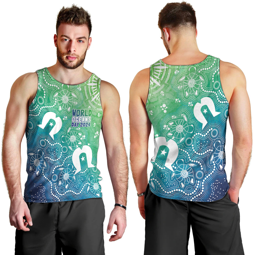 Australia Aboriginal Style Men Tank Top World Ocean Day - Vibe Hoodie Shop