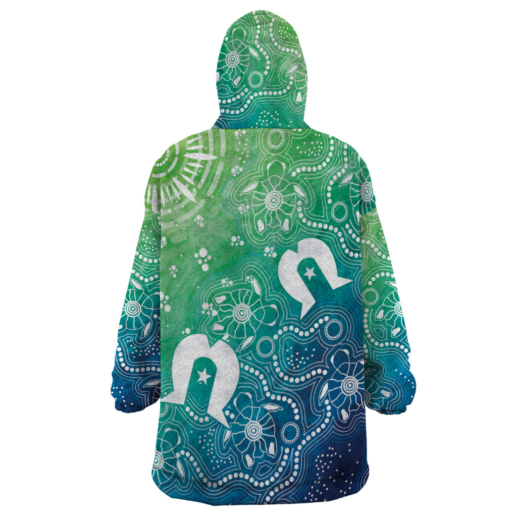 Australia Aboriginal Style Wearable Blanket Hoodie World Ocean Day - Vibe Hoodie Shop