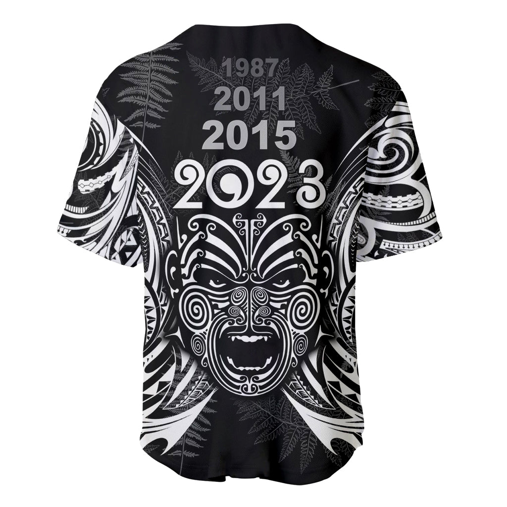 New Zealand Rugby Baseball Jersey 2023 World Cup Aotearoa Haka Face - Vibe Hoodie Shop