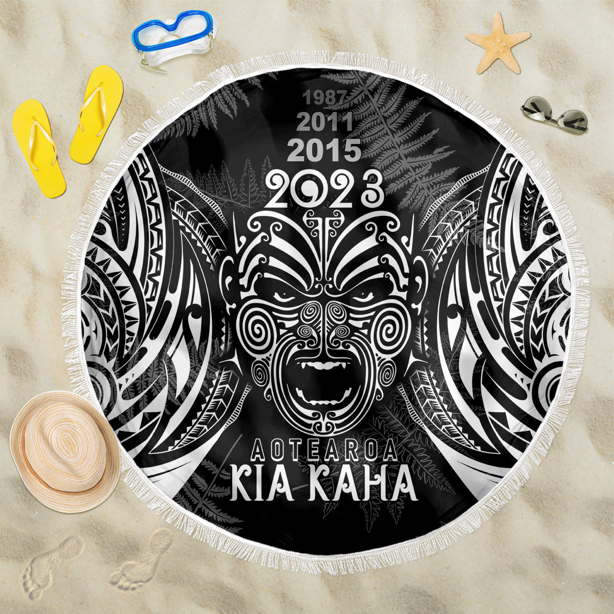 custom-new-zealand-rugby-beach-blanket-2023-world-cup-aotearoa-haka-face