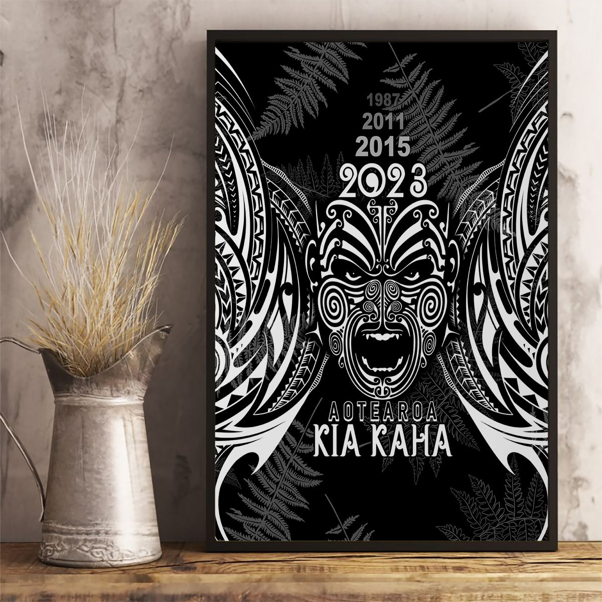 custom-new-zealand-rugby-canvas-wall-art-2023-world-cup-aotearoa-haka-face