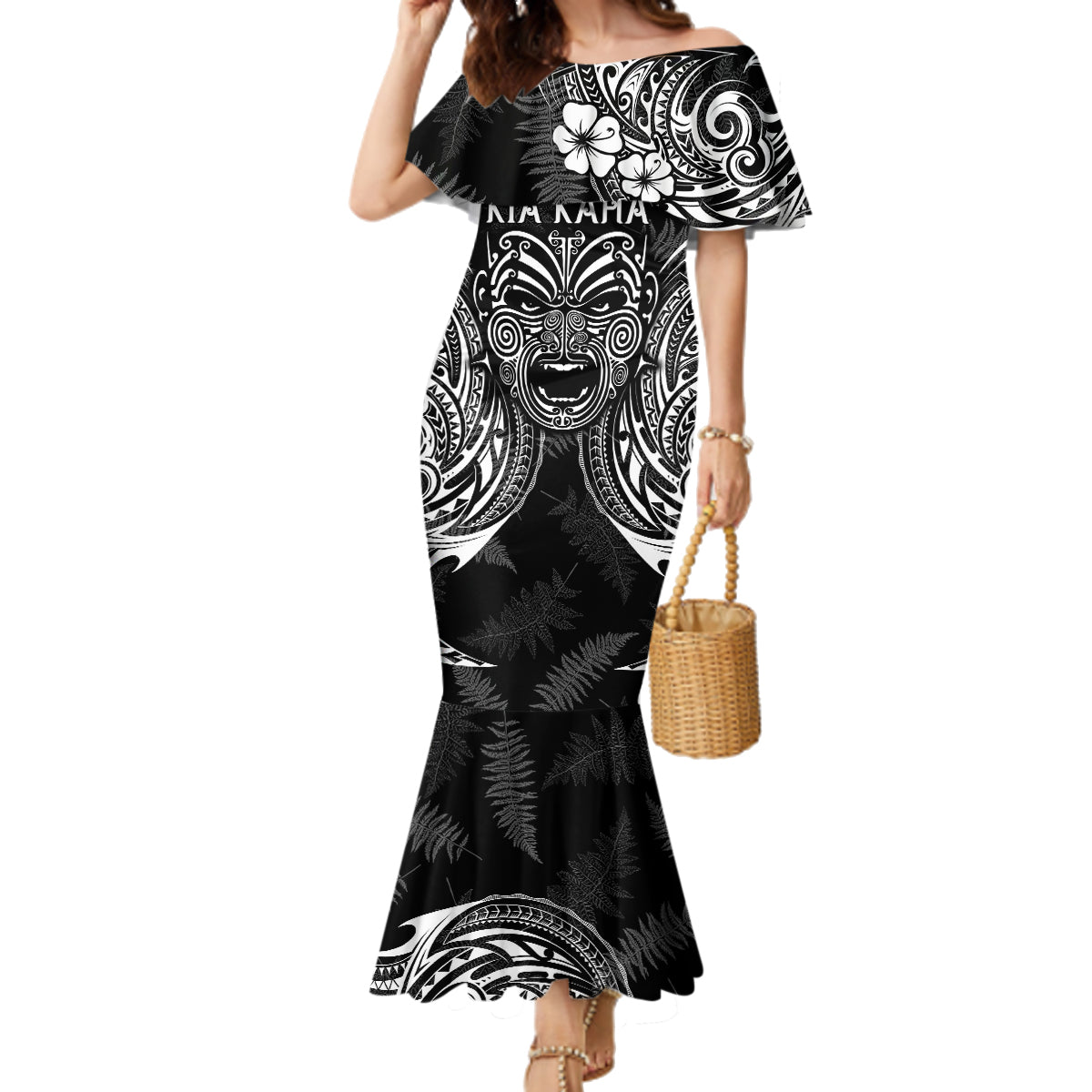 custom-new-zealand-rugby-family-matching-mermaid-dress-and-hawaiian-shirt-2023-world-cup-aotearoa-haka-face