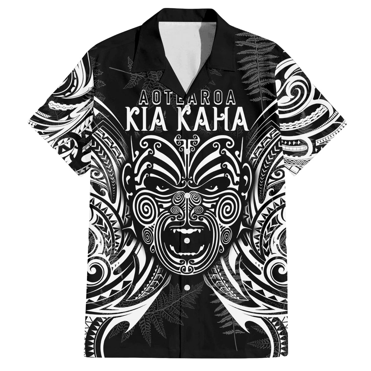 custom-new-zealand-rugby-family-matching-off-shoulder-long-sleeve-dress-and-hawaiian-shirt-2023-world-cup-aotearoa-haka-face