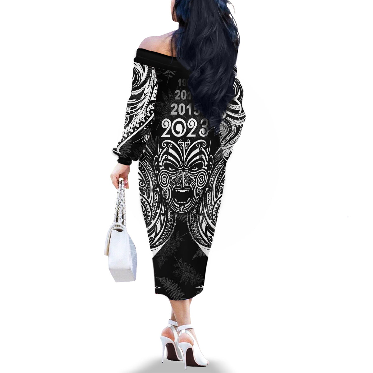 custom-new-zealand-rugby-family-matching-off-shoulder-long-sleeve-dress-and-hawaiian-shirt-2023-world-cup-aotearoa-haka-face