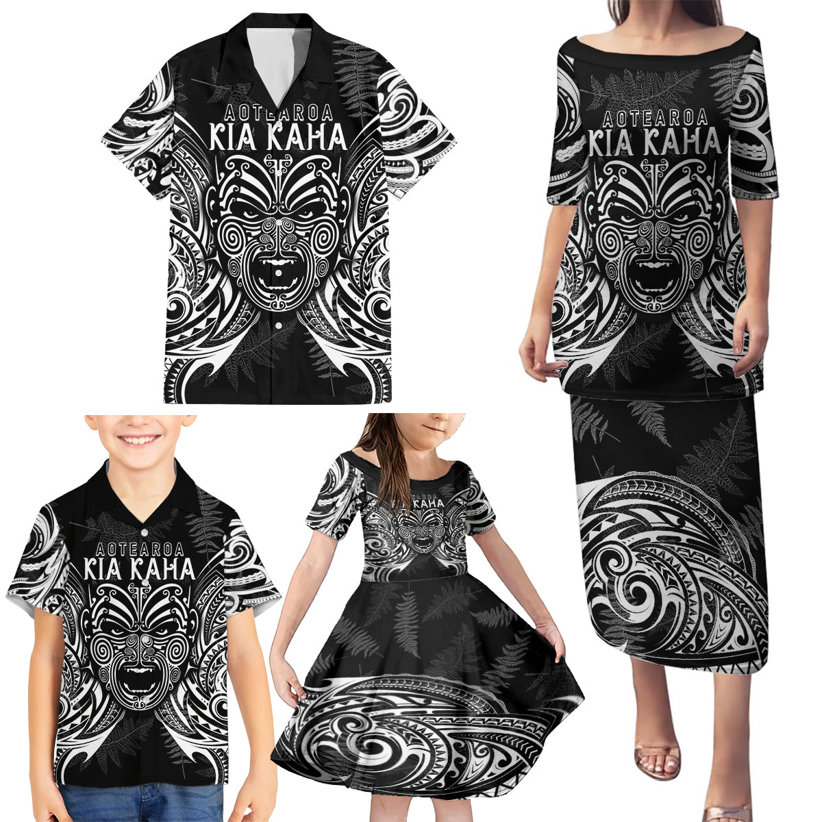 custom-new-zealand-rugby-family-matching-puletasi-dress-and-hawaiian-shirt-2023-world-cup-aotearoa-haka-face