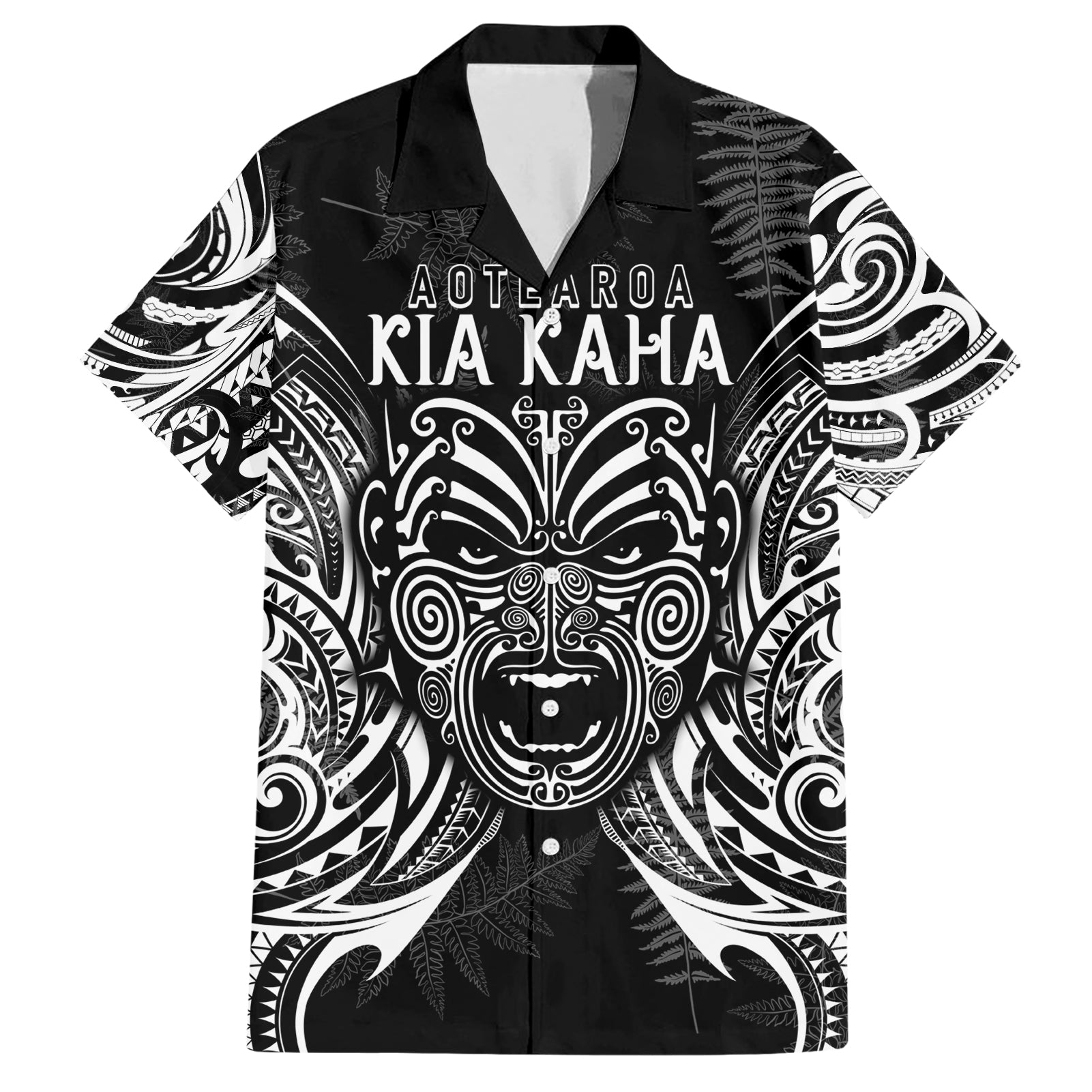 custom-new-zealand-rugby-family-matching-short-sleeve-bodycon-dress-and-hawaiian-shirt-2023-world-cup-aotearoa-haka-face