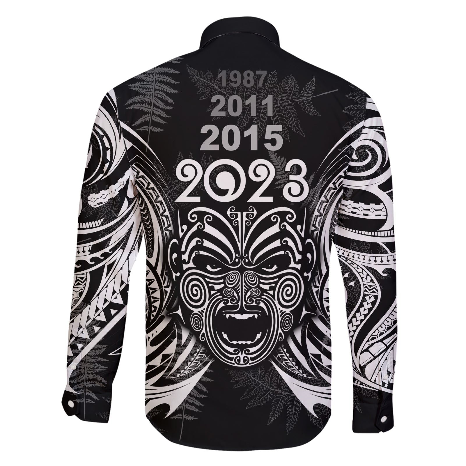 custom-new-zealand-rugby-family-matching-short-sleeve-bodycon-dress-and-hawaiian-shirt-2023-world-cup-aotearoa-haka-face