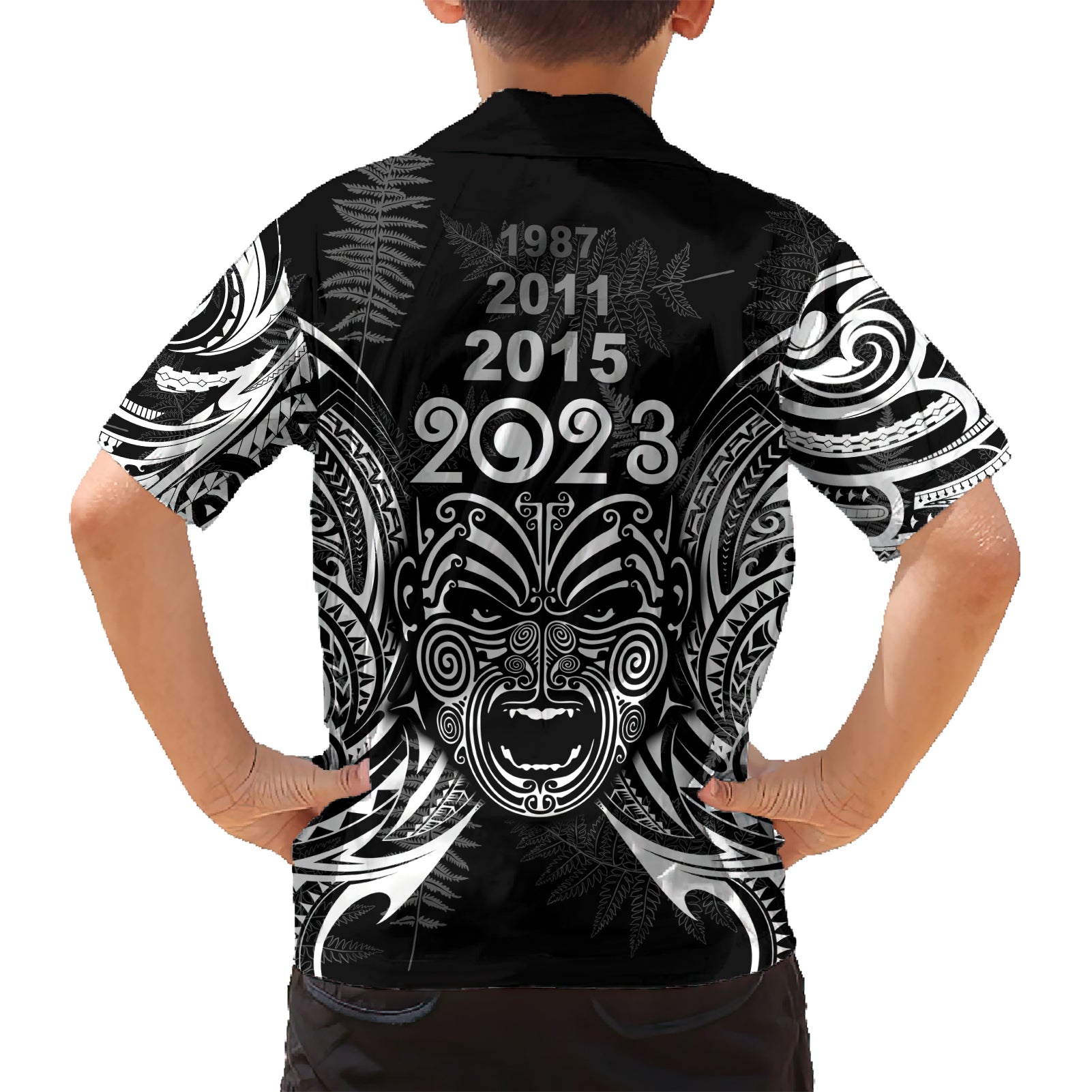 New Zealand Rugby Hawaiian Shirt 2023 World Cup Aotearoa Haka Face - Vibe Hoodie Shop