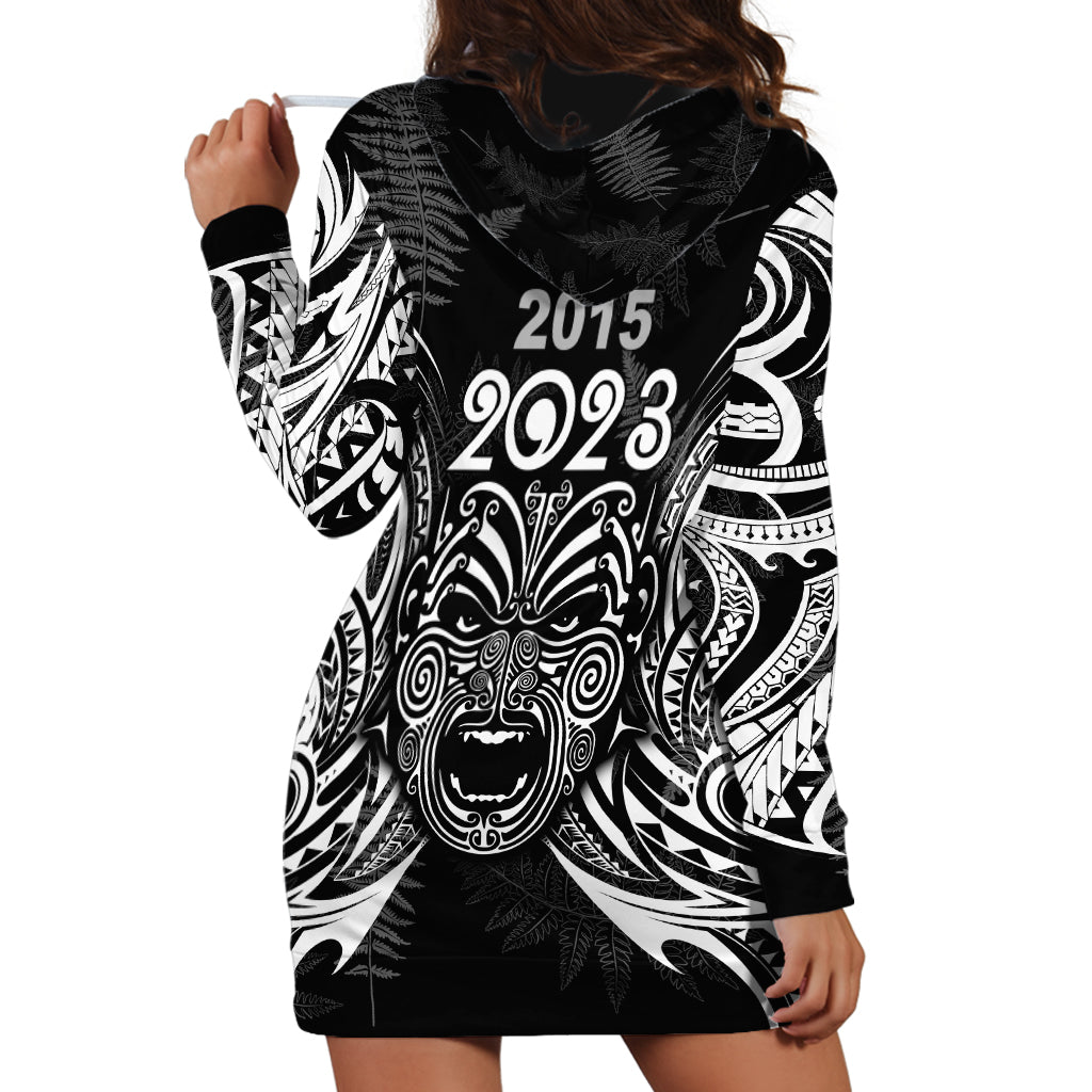 New Zealand Rugby Hoodie Dress 2023 World Cup Aotearoa Haka Face - Vibe Hoodie Shop
