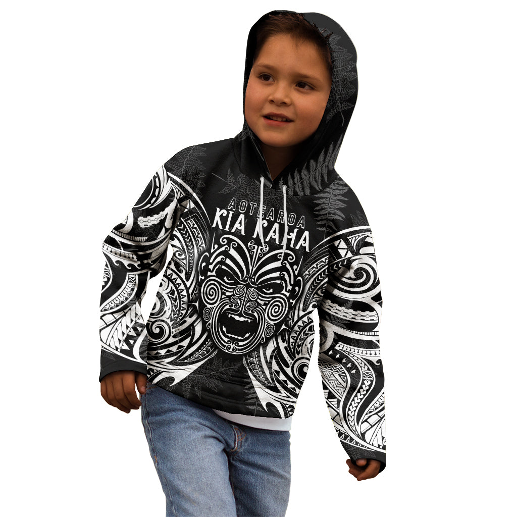 New Zealand Rugby Kid Hoodie 2023 World Cup Aotearoa Haka Face - Vibe Hoodie Shop