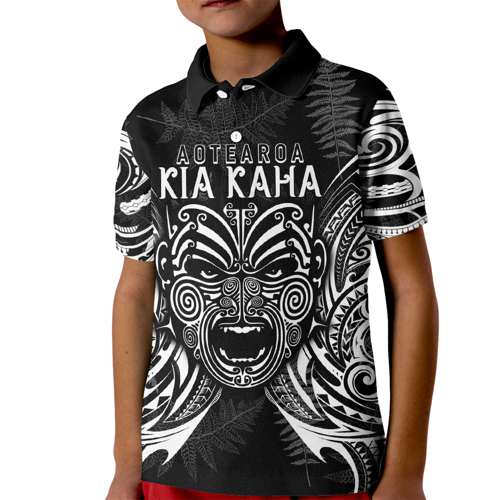 New Zealand Rugby Kid Polo Shirt 2023 World Cup Aotearoa Haka Face - Vibe Hoodie Shop