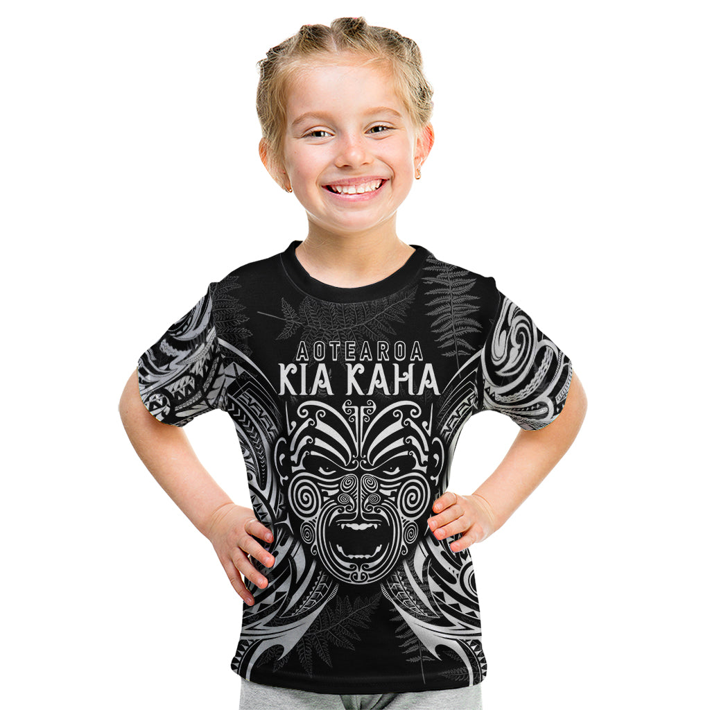 New Zealand Rugby Kid T Shirt 2023 World Cup Aotearoa Haka Face - Vibe Hoodie Shop