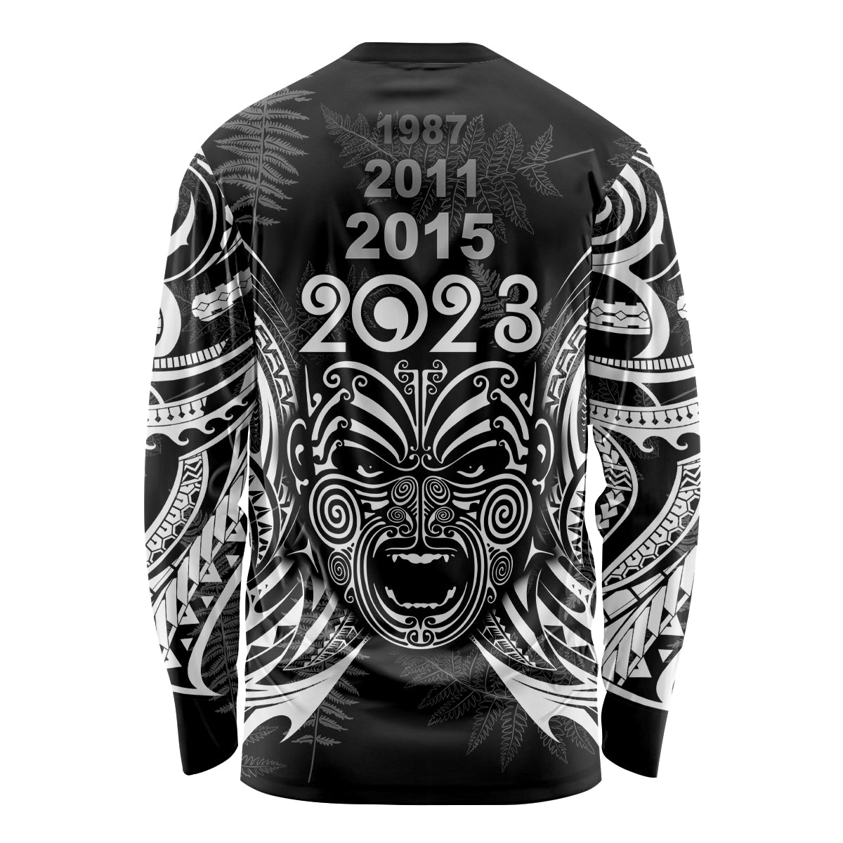 New Zealand Rugby Long Sleeve Shirt 2023 World Cup Aotearoa Haka Face - Vibe Hoodie Shop