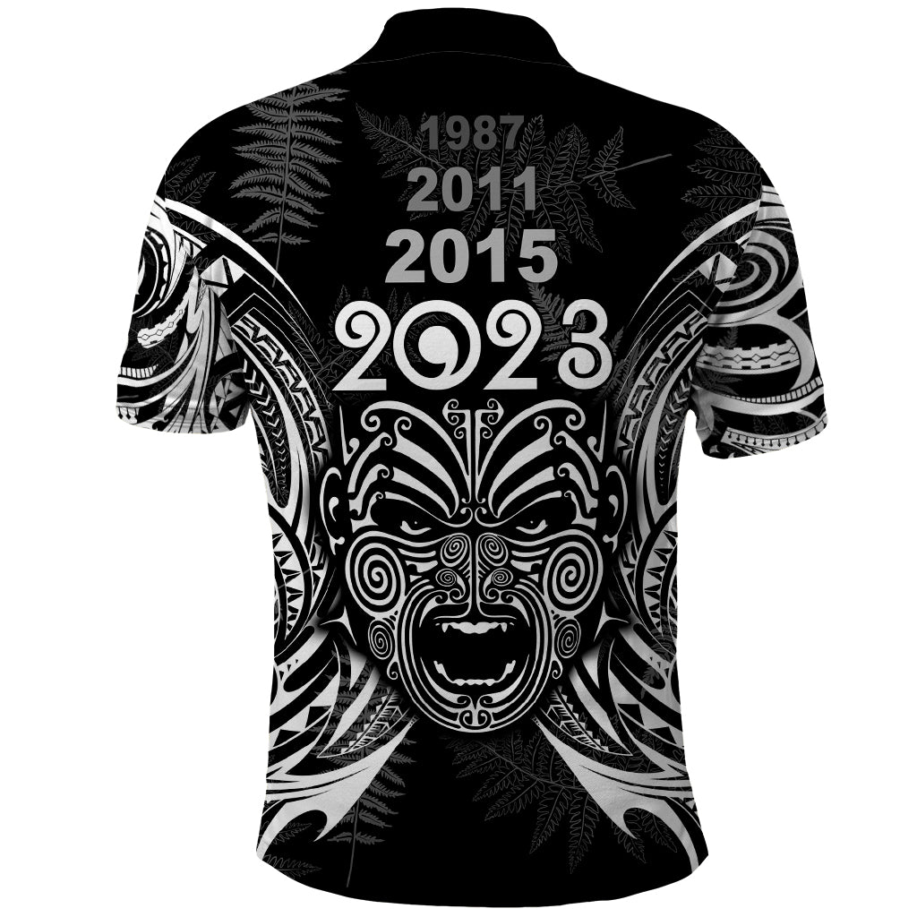 New Zealand Rugby Polo Shirt 2023 World Cup Aotearoa Haka Face - Vibe Hoodie Shop