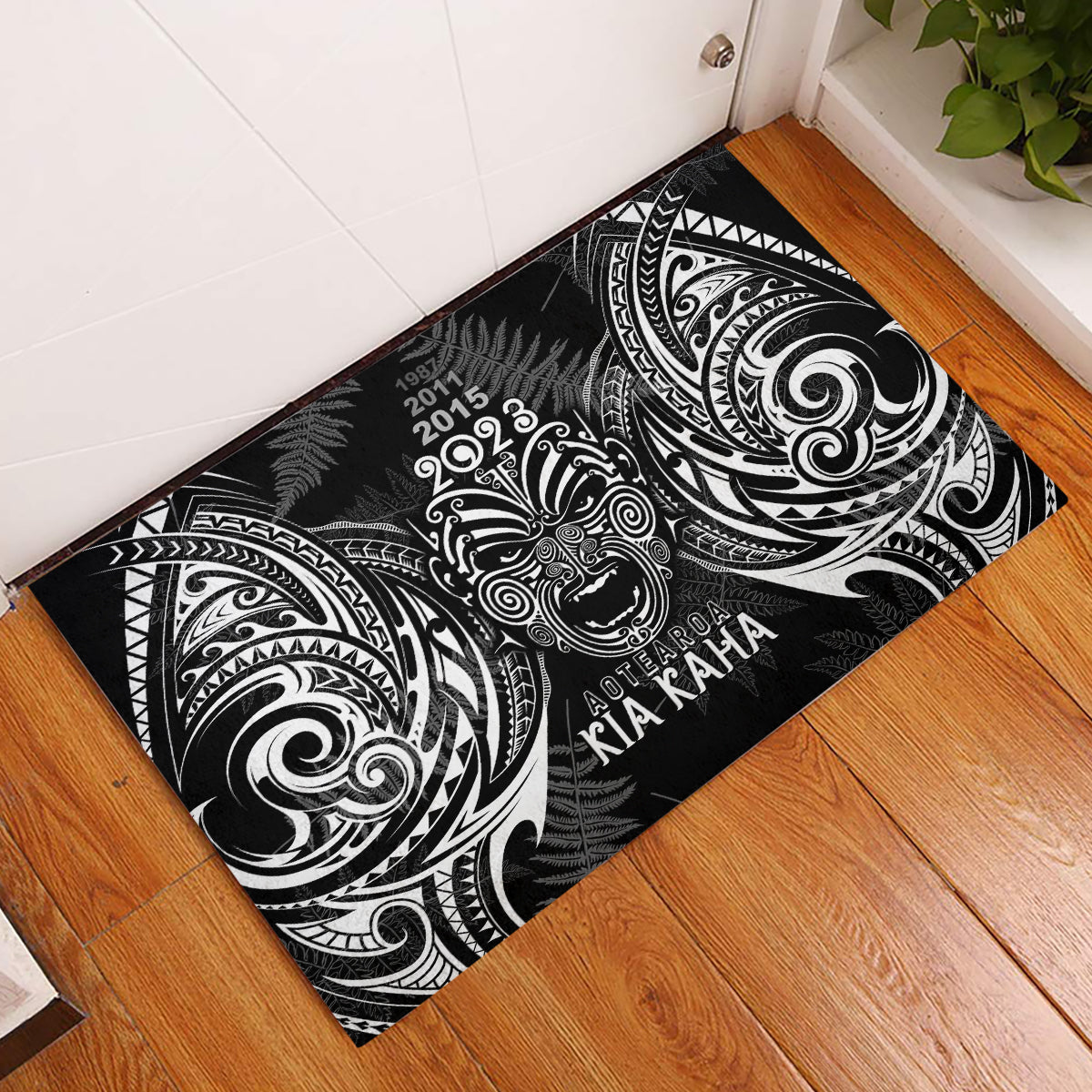 custom-new-zealand-rugby-rubber-doormat-2023-world-cup-aotearoa-haka-face