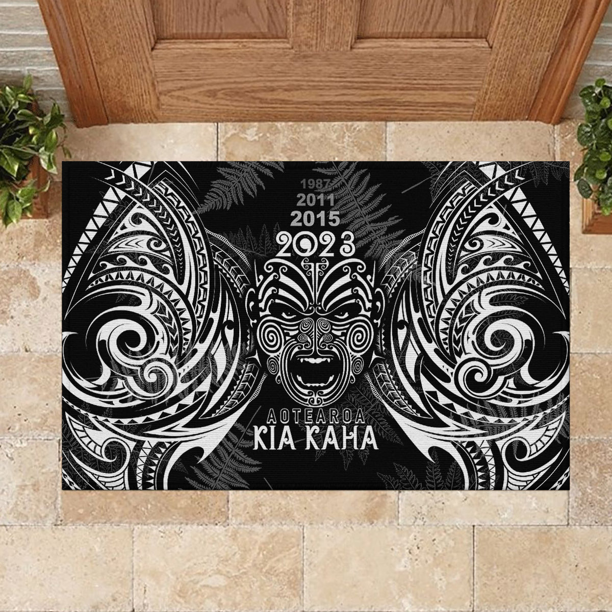 custom-new-zealand-rugby-rubber-doormat-2023-world-cup-aotearoa-haka-face