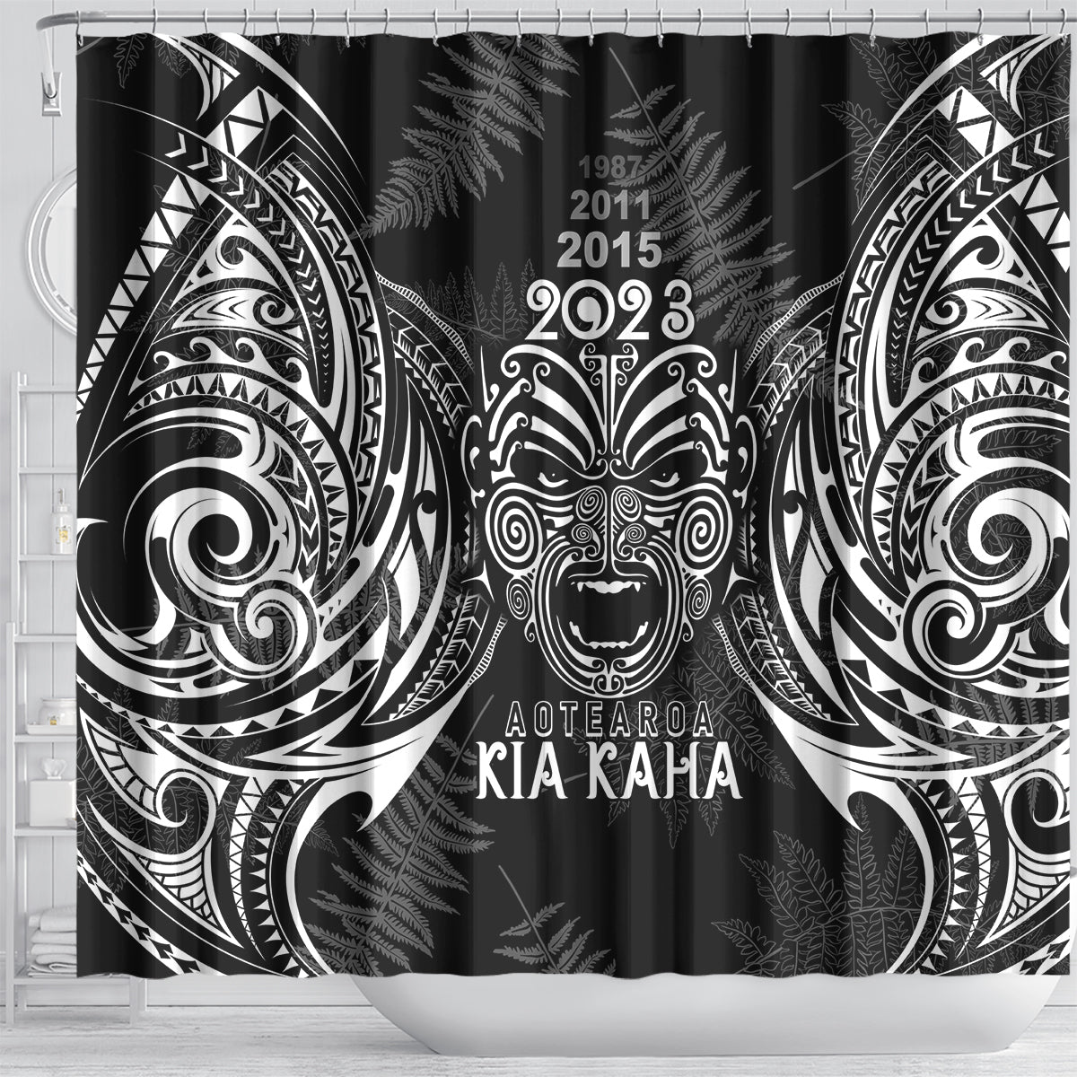 custom-new-zealand-rugby-shower-curtain-2023-world-cup-aotearoa-haka-face